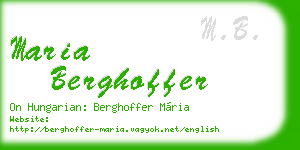 maria berghoffer business card
